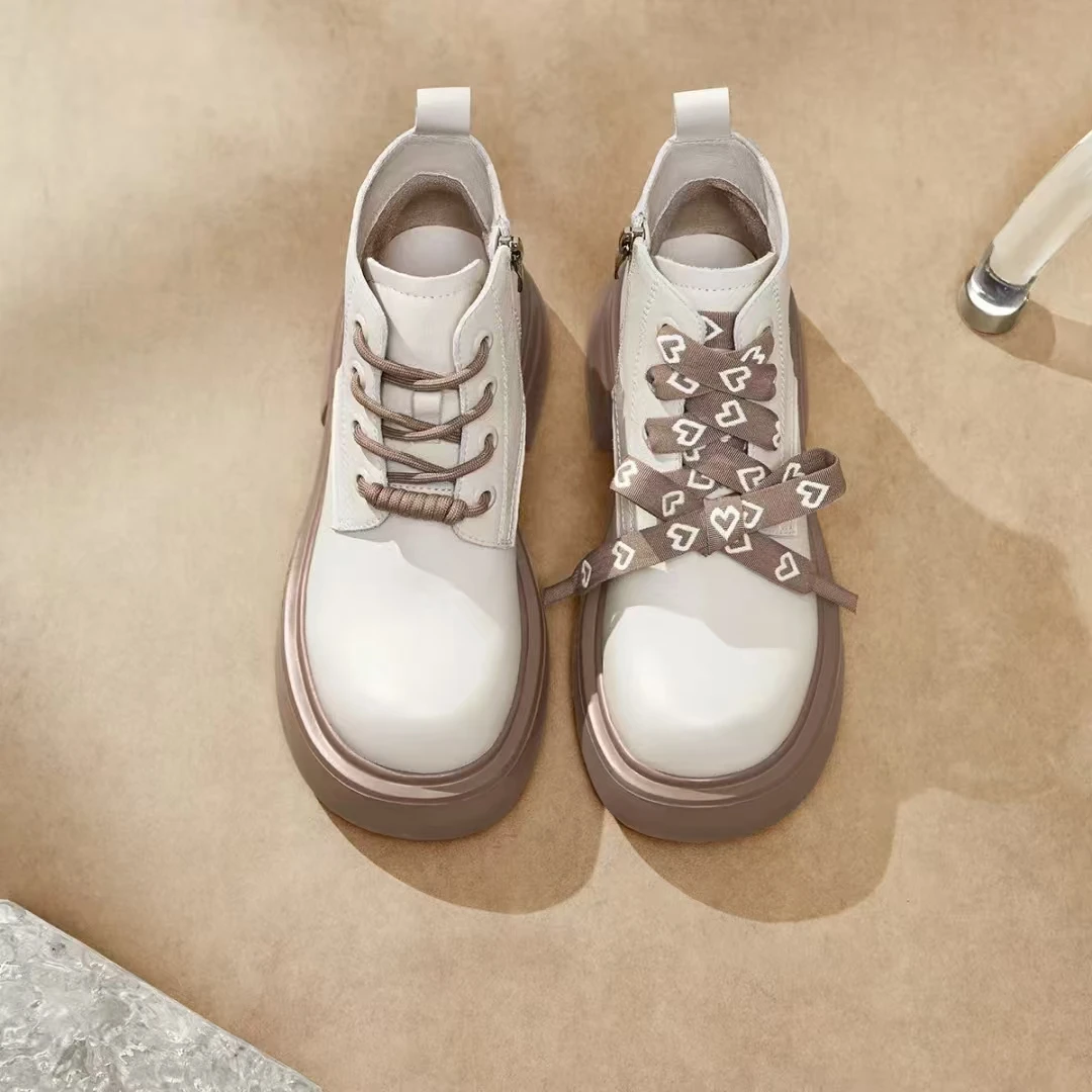 秋冬靴子轻复厚底古百搭休闲靴短靴女4419