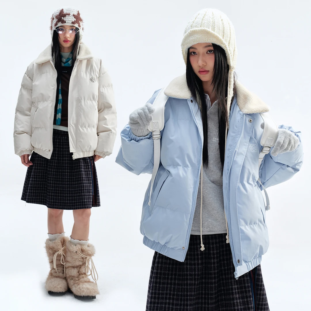 BIPOLAR美式复古毛领休闲百搭高级外套时尚潮牌面包服棉服 22M271