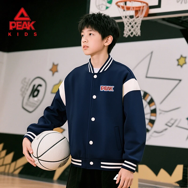 匹克童装男童棒球服春秋款2025新款中大童时髦外套男孩秋季运动衣