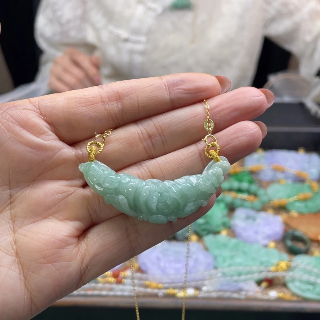 翡翠未镶嵌颈饰代编织
