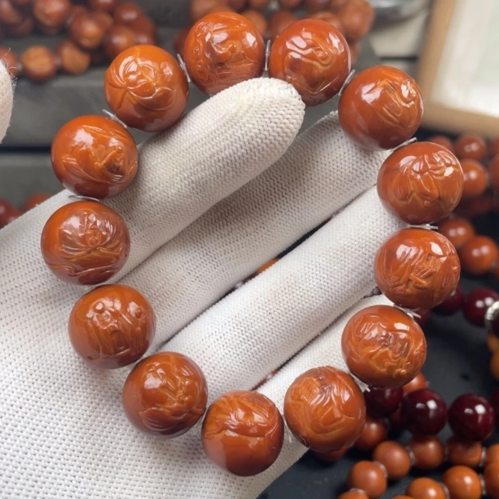 橄榄核手串/手链1.75手工无相佛有油印