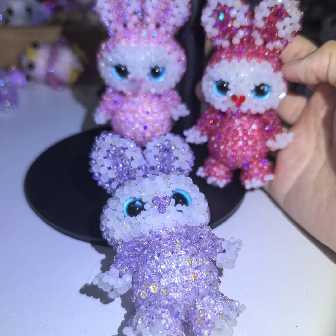 拉布布 手工串珠成品晶晶卡4微光炫彩