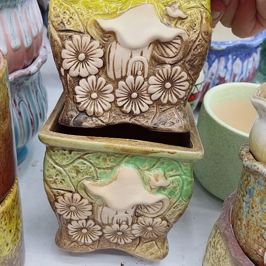 多肉绿植陶瓷花盆9.9包邮