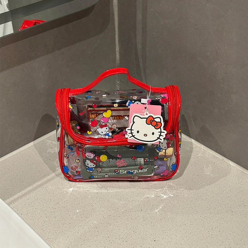 可爱kt猫透明化妆包大容量便携防水国庆旅行外出高颜值便携收纳包