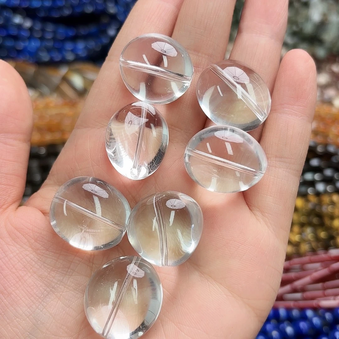 玛瑙/玉髓未镶嵌珠宝半成品20×23白水晶土豆型一颗