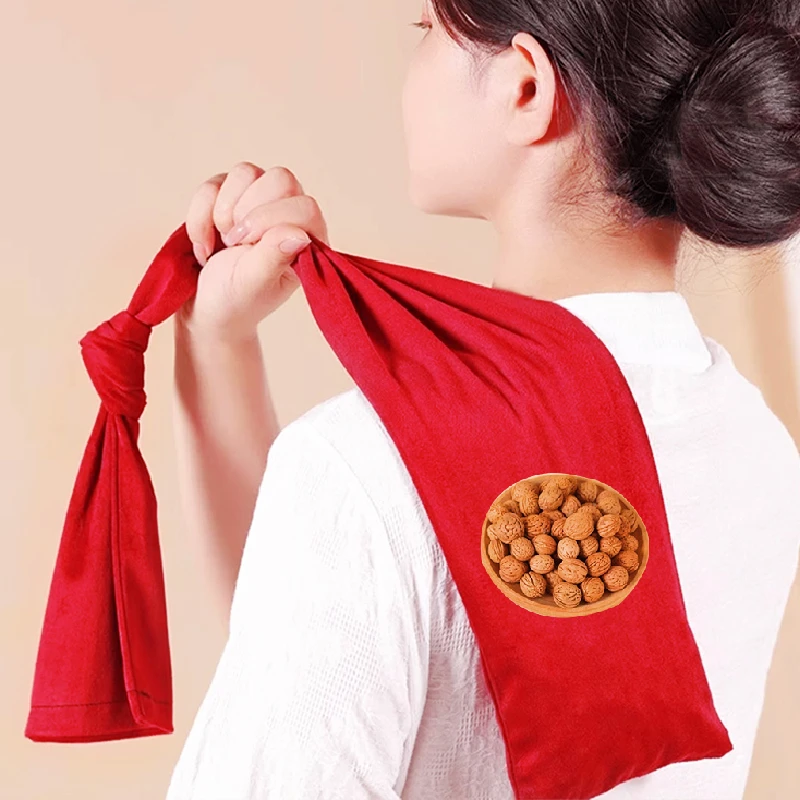 健康拍打袋绒布经络拍背甩袋中医自己的拍背神器小山桃核500g家用