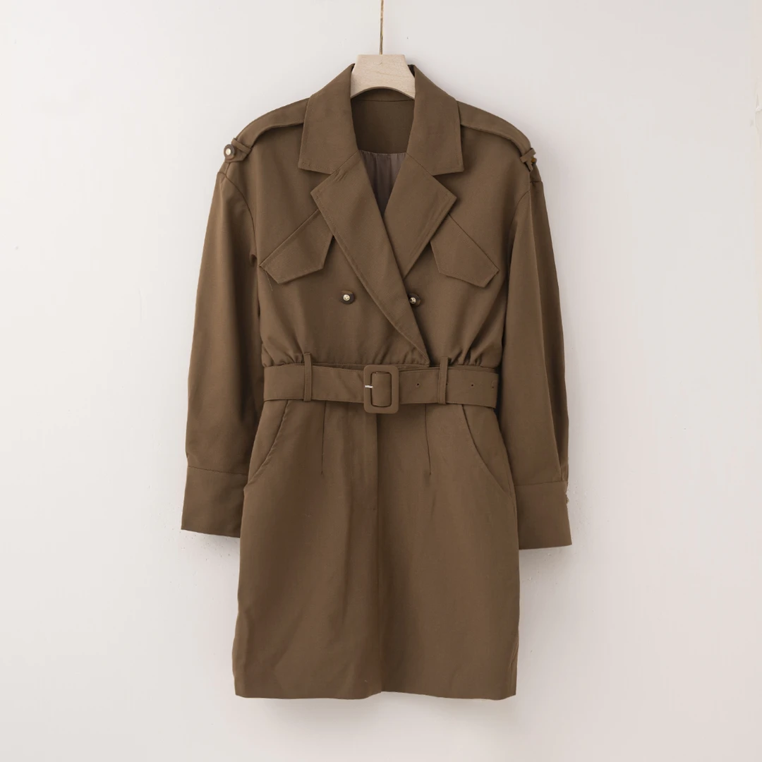 【特价-占单者限购】Q2175法式气质显瘦系带风衣秋季韩版时尚风衣