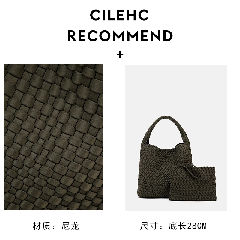 新款耐磨手工编织包大号尼龙布欧美时尚通勤小众托特包单肩包大包