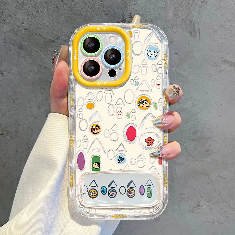 满屏哈哈支架适用苹果15vivo华为oppo小米iPhone羽纱奶油手机壳