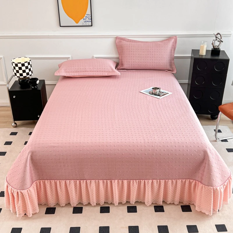 高端凉豆豆可水洗冰丝凉席三件套床盖款空调席1.8米夏季清凉夏日