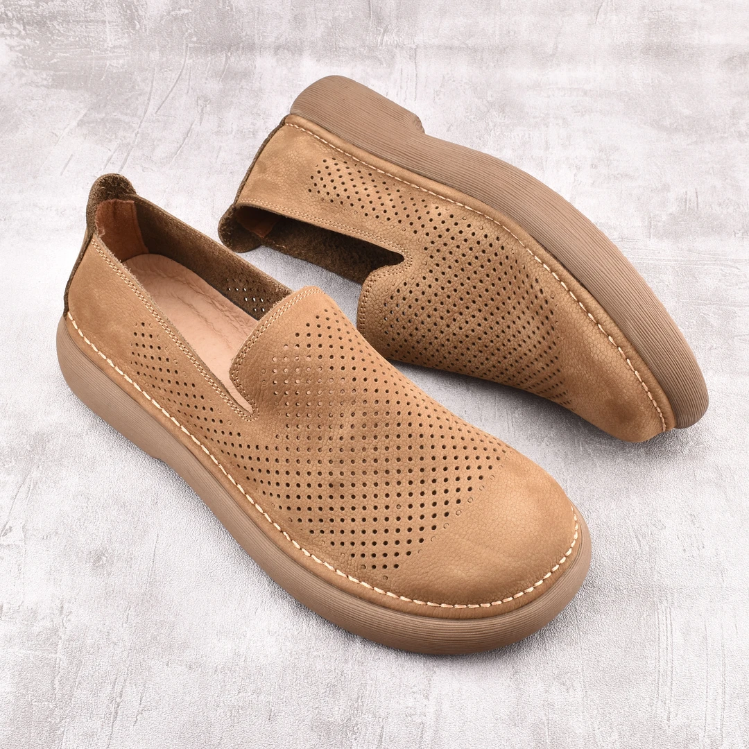 休闲休闲鞋复古洞洞鞋舒适镂空平底夏季包头透气男士