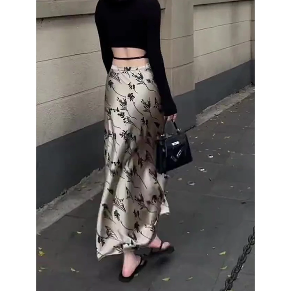 印花半身裙女ins洋气新款复古高级感高腰显瘦宽松