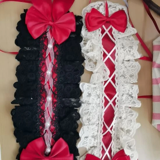 挂脖款黑红和红米发带