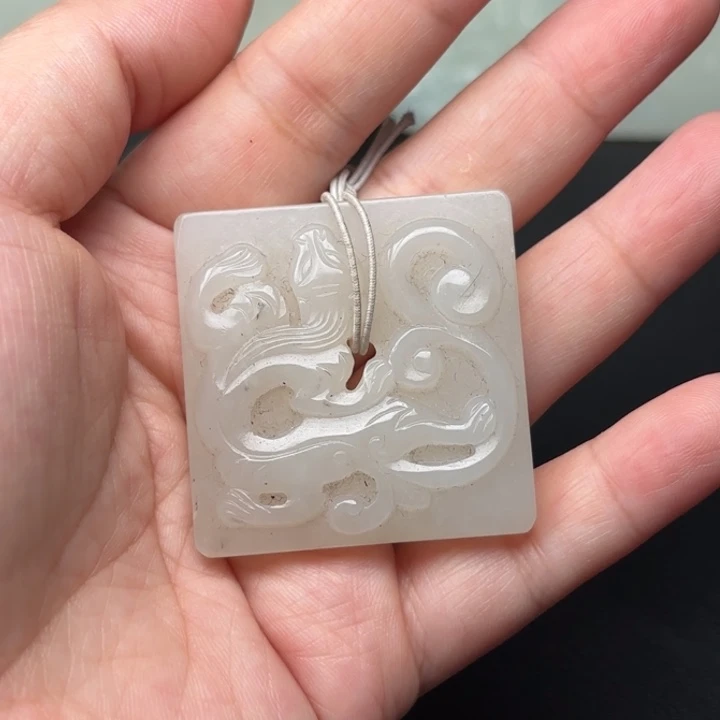 和田玉未镶嵌挂件罗*