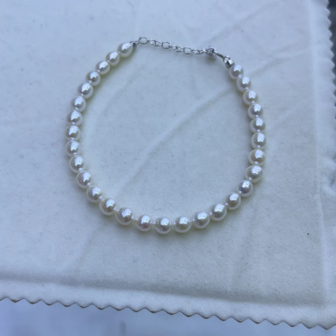 淡水珍珠手链银S925镶嵌