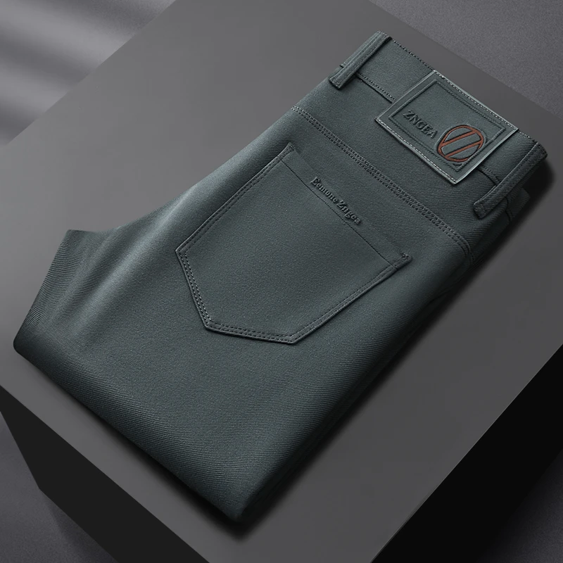 洛尼提日亚秋冬季休闲裤男士2025新款厚款修身中高腰轻商务长裤子