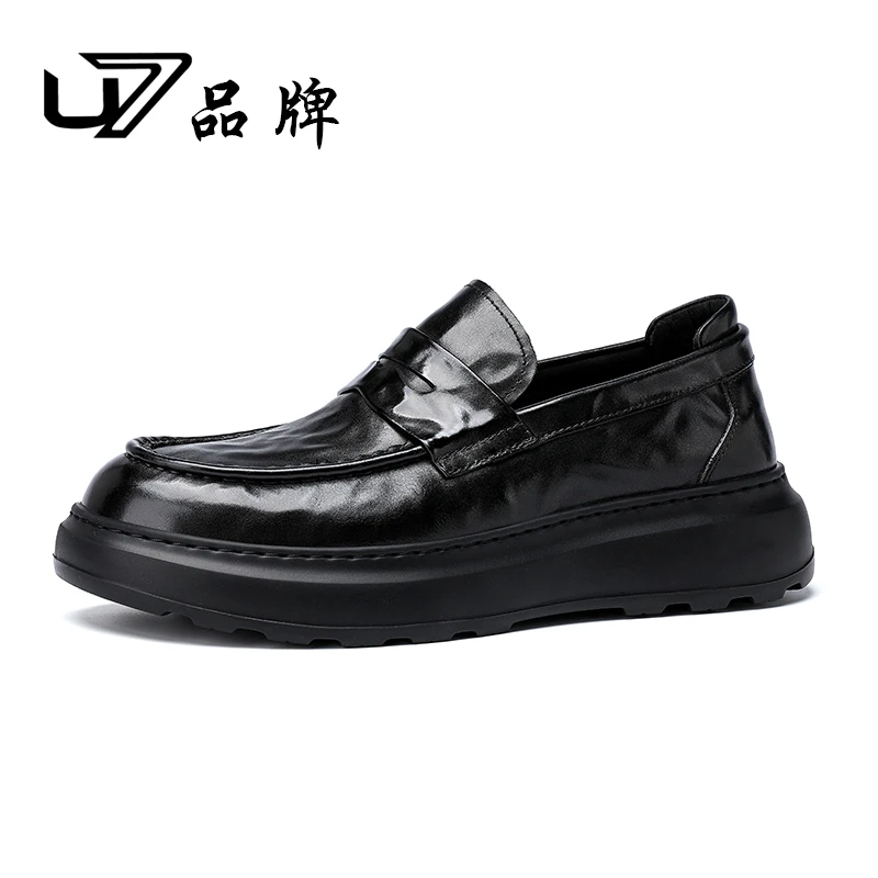 U7官方品牌男鞋时尚百搭潮流男鞋新款高端休闲皮鞋2025360