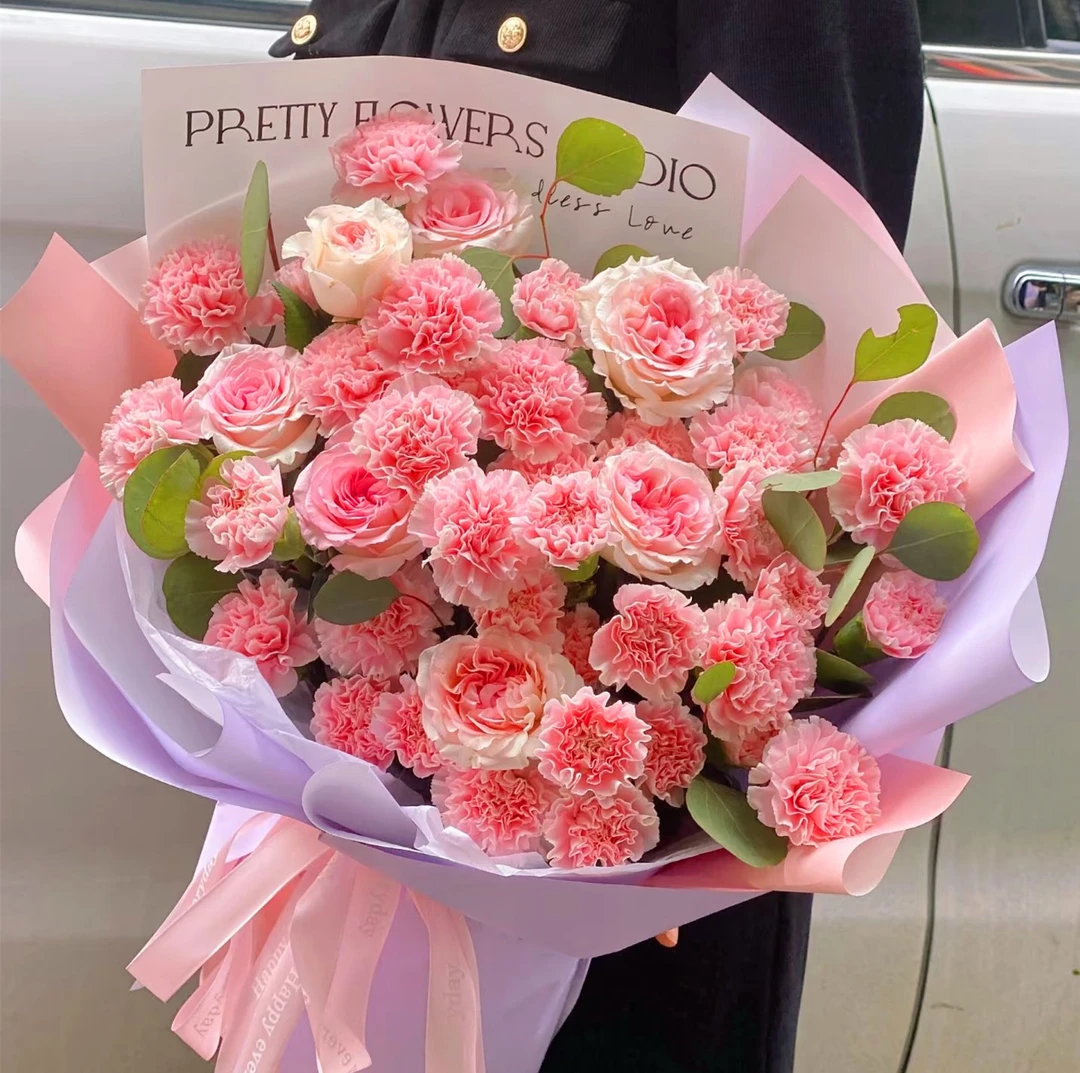 顺丰包邮   母亲节送妈妈康乃馨花束同城配送上门