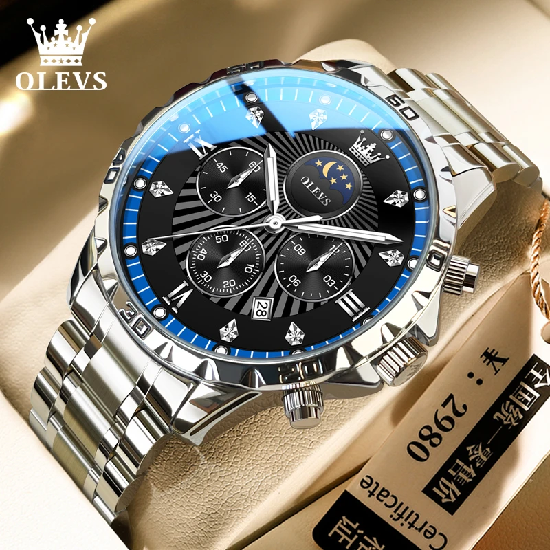 【张智霖代言】欧利时手表男士多功能计时石英腕表时尚防水男表3635