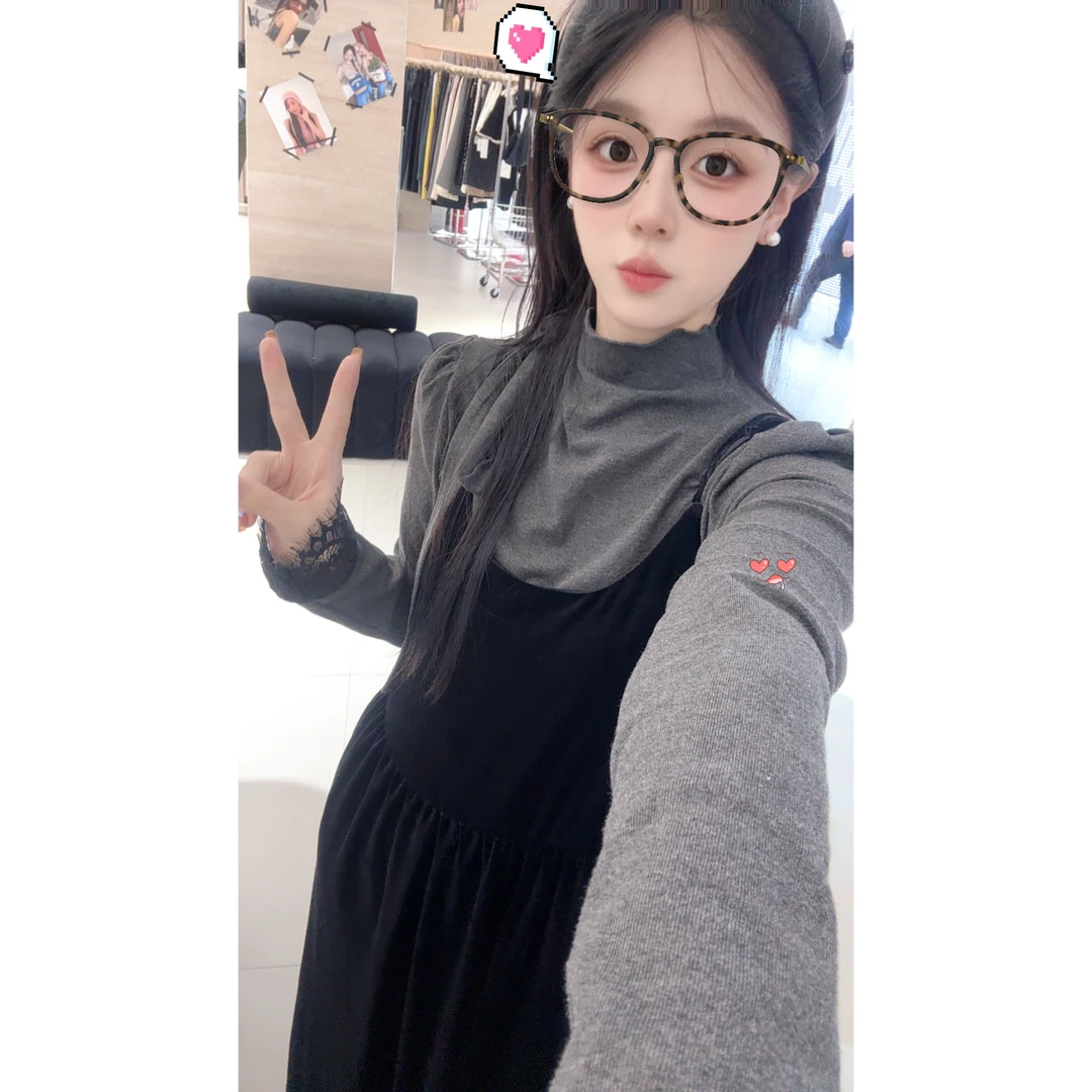 883法式气质丝绒套裙