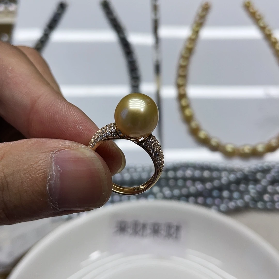 海水珍珠银S925镶嵌戒指