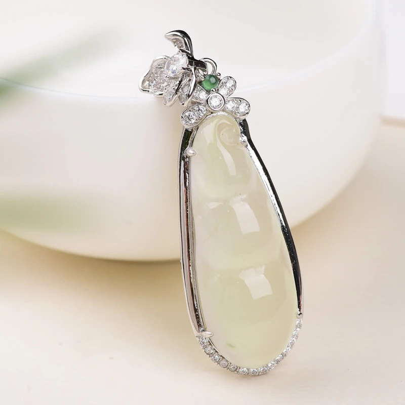 925银四季豆吊坠P0027