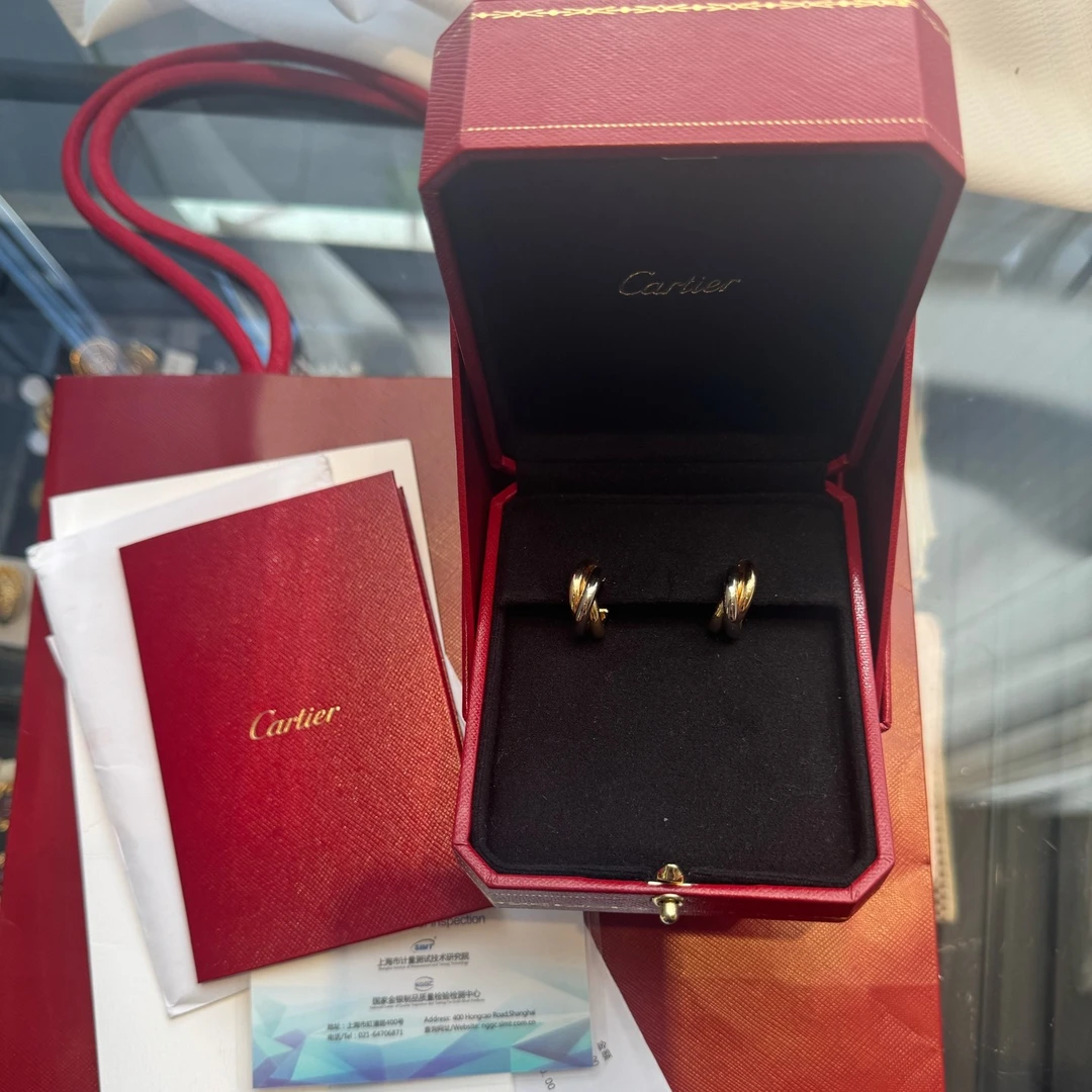 99新 Cartier/卡地亚 卡地亚三色耳环附原袋原盒小票证书
