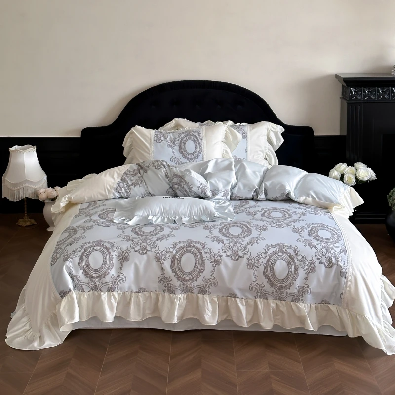 慕逸【泊雾少女】床盖款四件套全棉四季款法式公主风床上用品