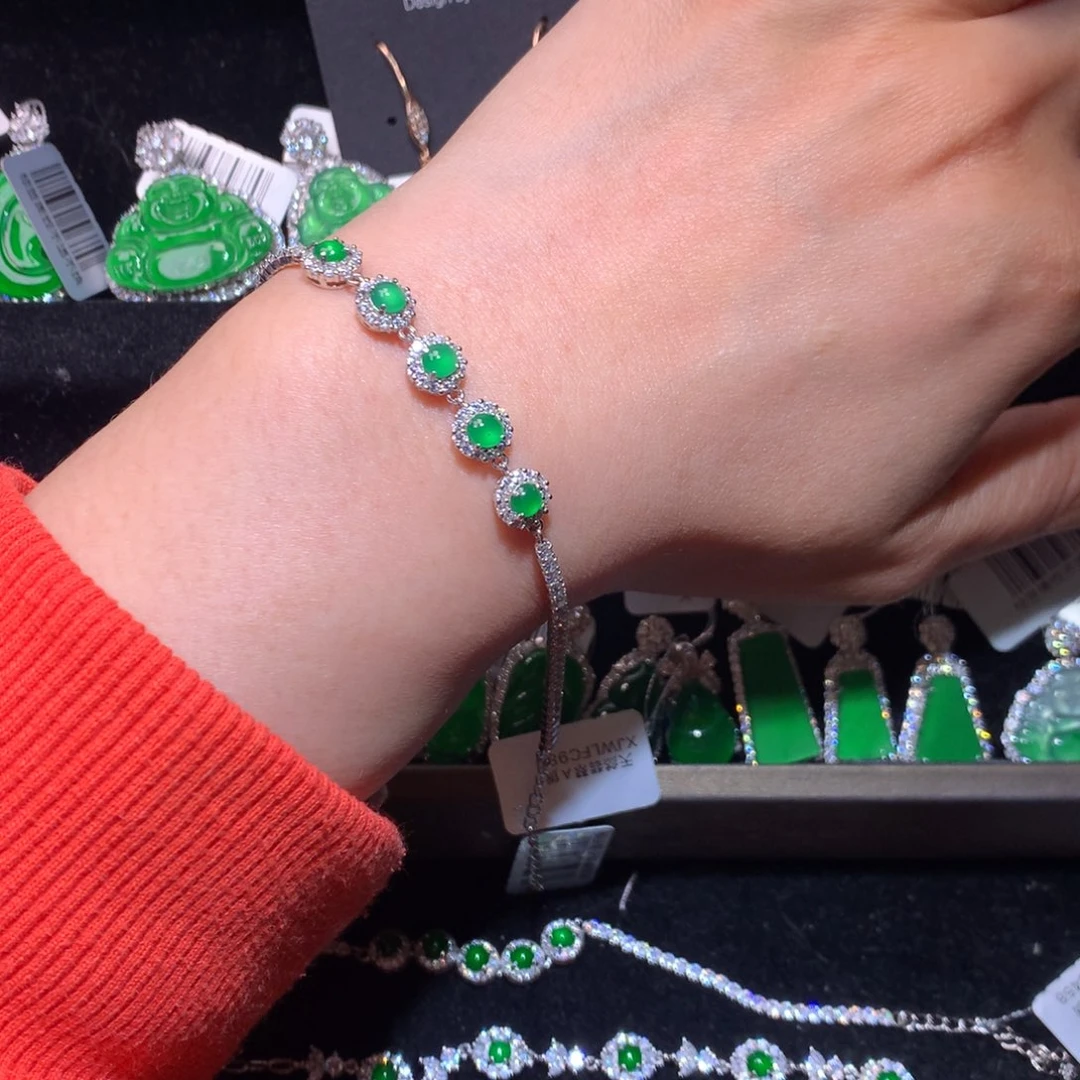 【闪购商品】银S925镶嵌手链翡翠