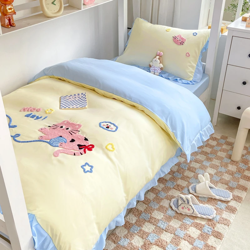 水星高端适用家纺学生宿舍床上三件套女生寝室上下铺六件套床笠单