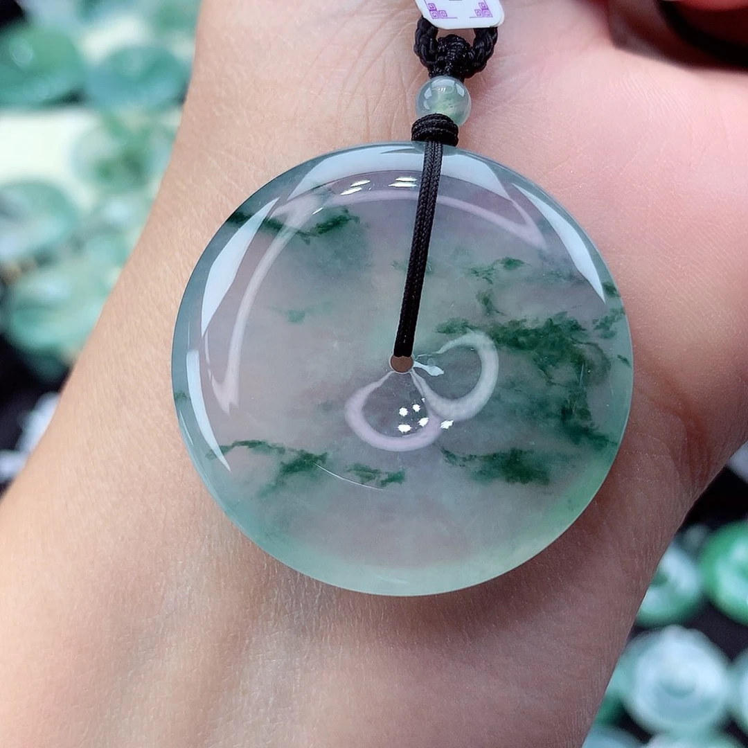 翡翠未镶嵌颈饰编号95尺寸33.9-5.9