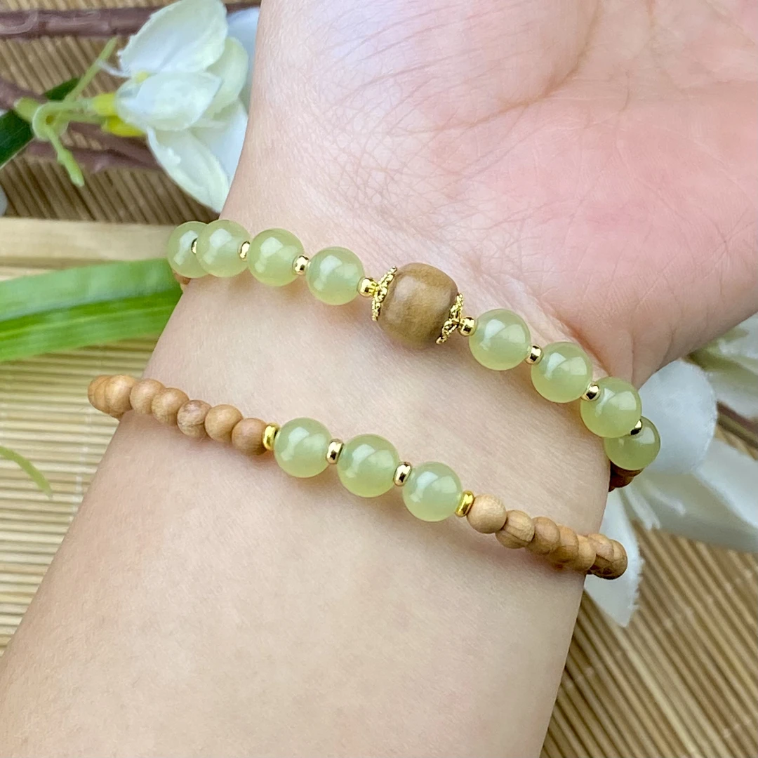 04老山檀香和田双圈手串手链