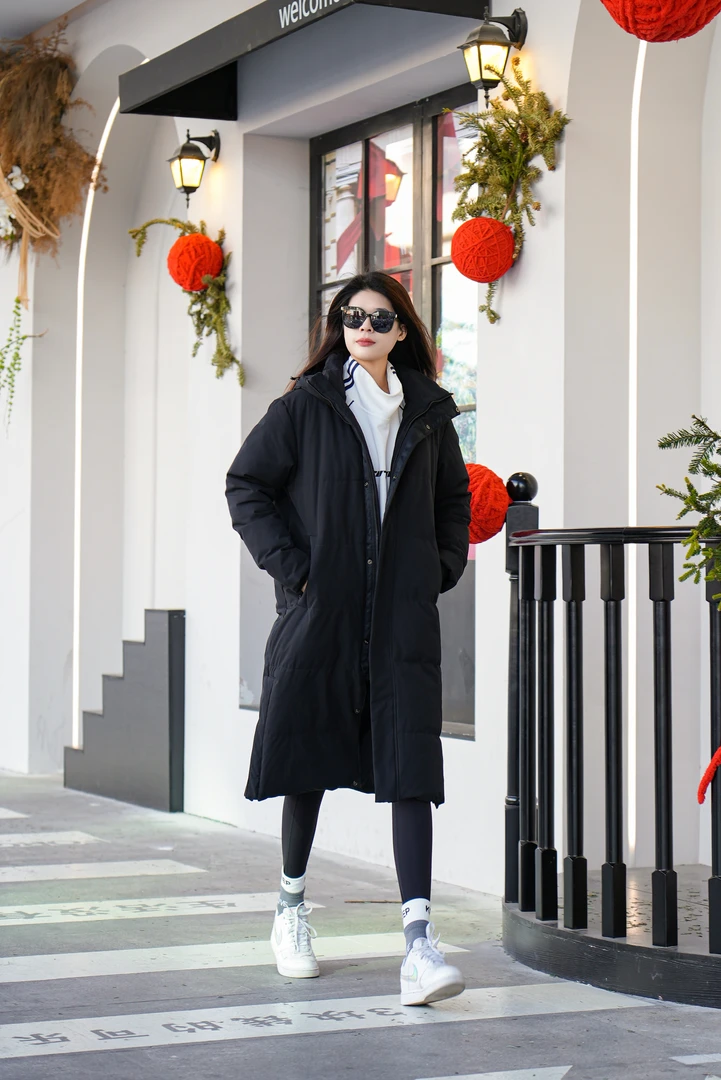 2024冬季新款中长款连帽棉服情侣棉衣外套加厚保暖锁温百搭棉袄