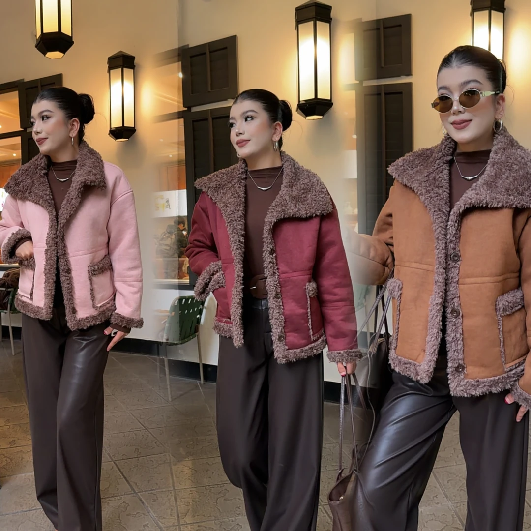 新款女士翻皮外套0-115