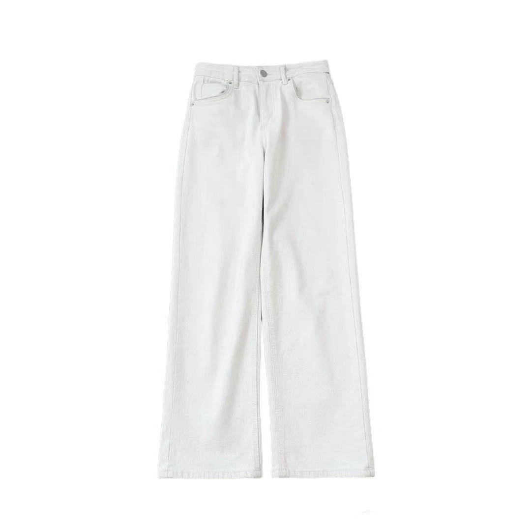 10263 丽丽--高级渣渣灰白色显瘦窄版直筒牛仔裤