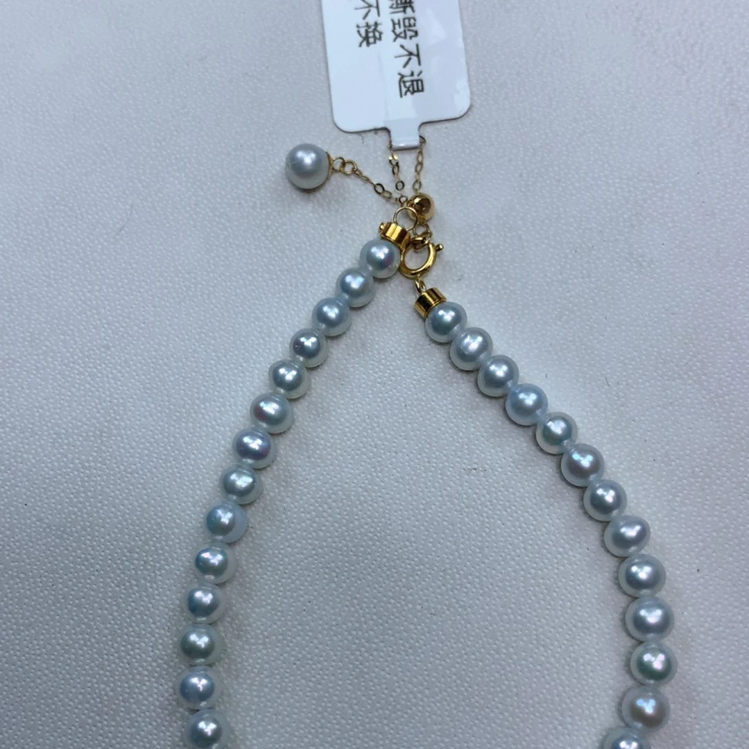 淡水珍珠手链18K金镶嵌