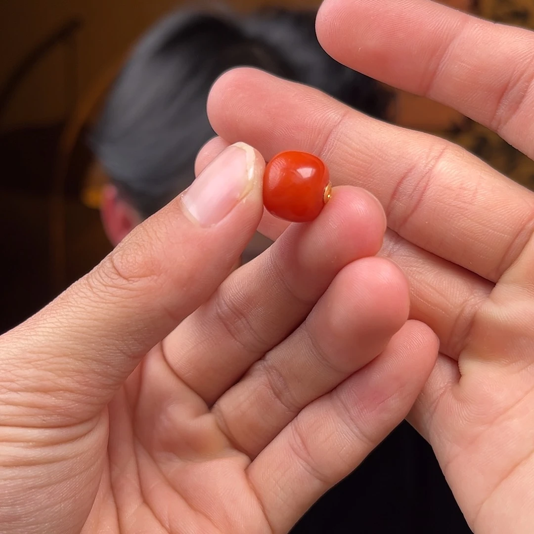南红玛瑙吊坠(不含链)银S925镶嵌锦红老型珠单珠配饰