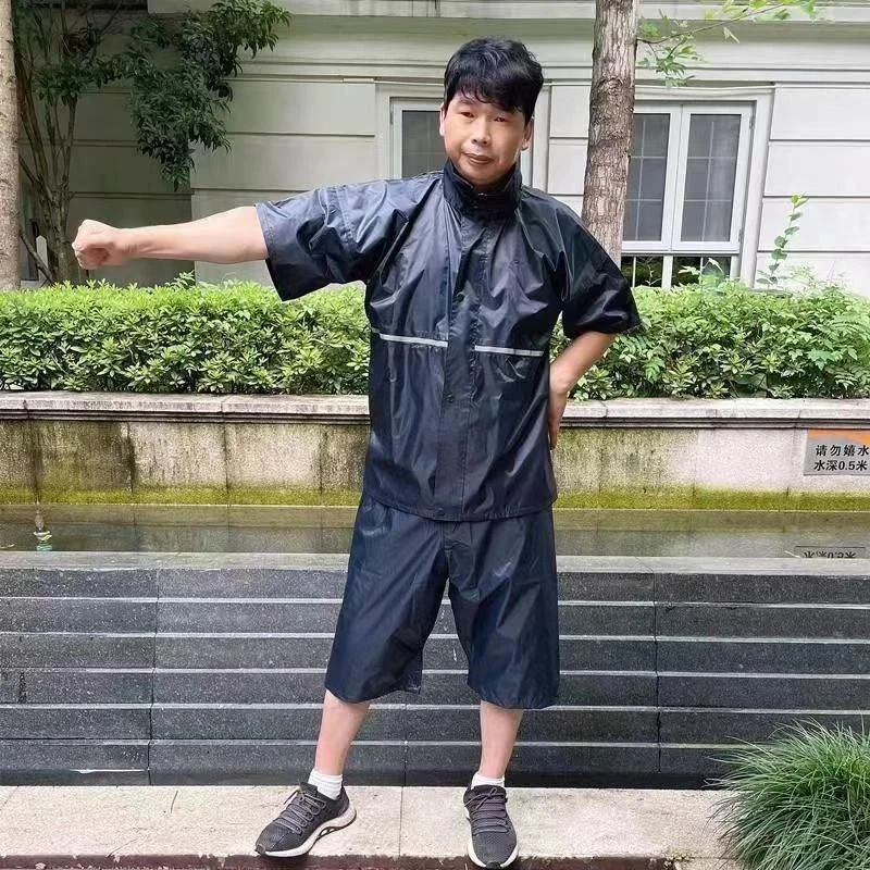 防水雨裤分体套装上衣短袖七分裤骑行男女轻薄防暴雨雨衣防雨短裤