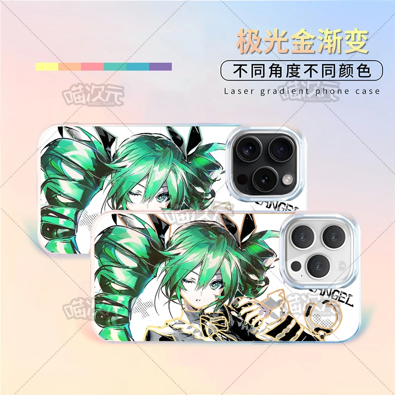 新款暗黑版初音适用苹果华为vivo一加iPhone小米红米极光金手机壳