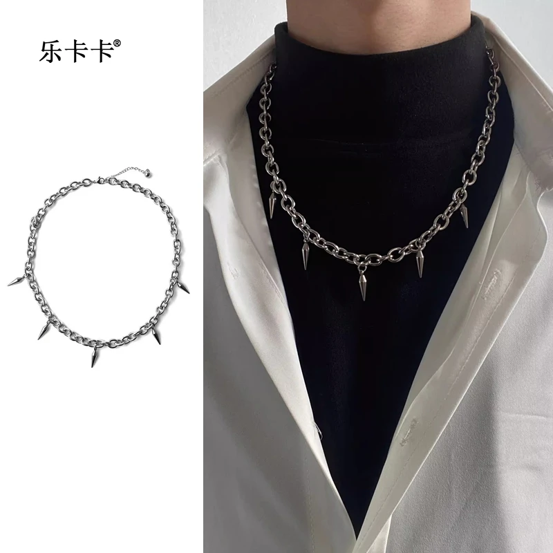 钛钢项链 小众设计冷淡风锁骨链女百搭潮牌朋克嘻哈流苏柳钉轻奢