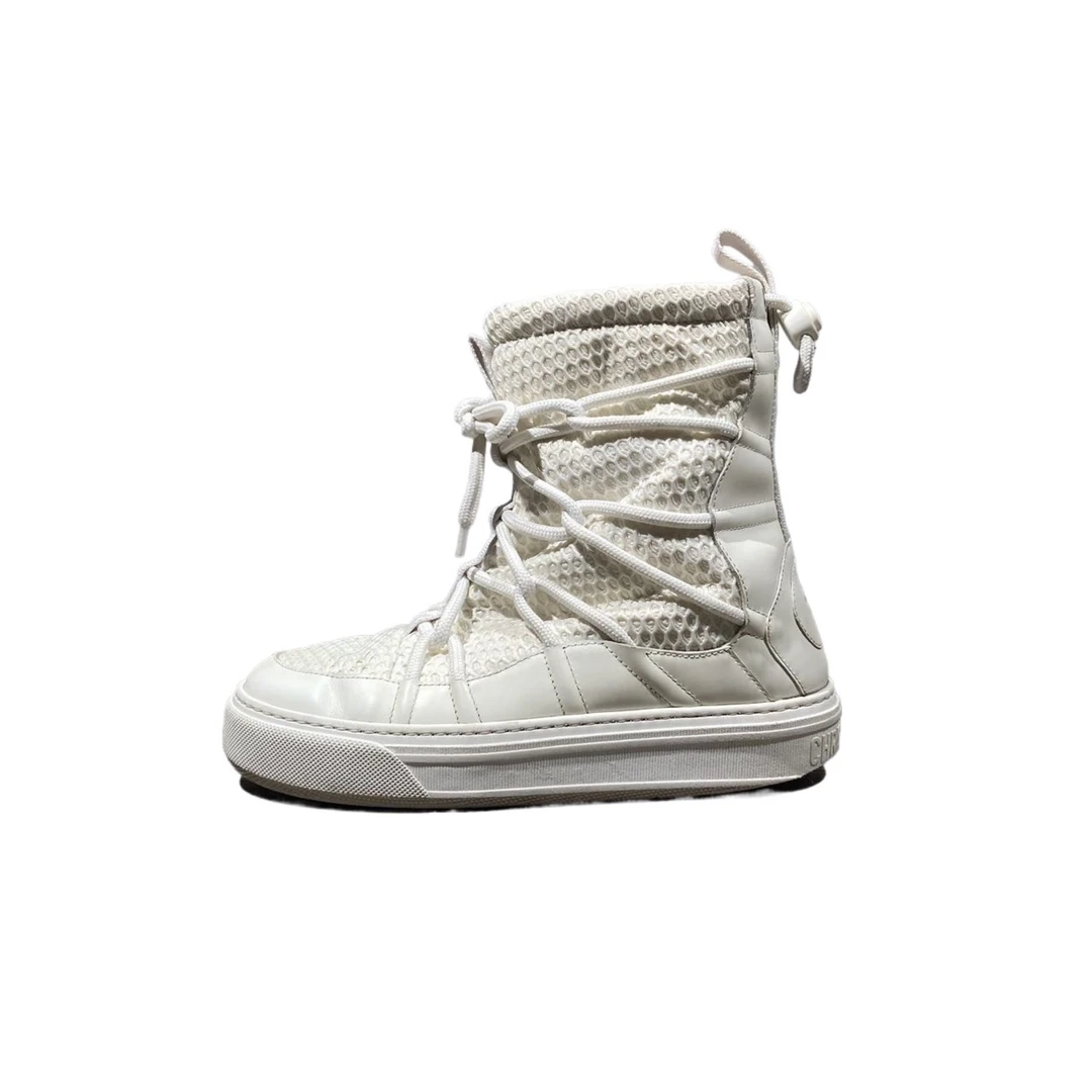 95新 DIOR/迪奥 35.5码 DIOR/迪奥 白色系带短靴 95新 re9277