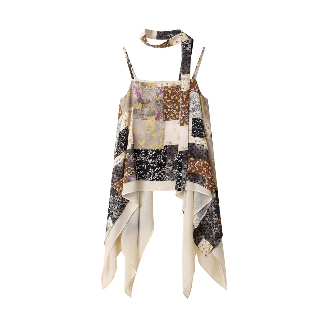 时尚新款波西米亚风吊带上衣不规则设计独特别致绝美辣妹显瘦夏女