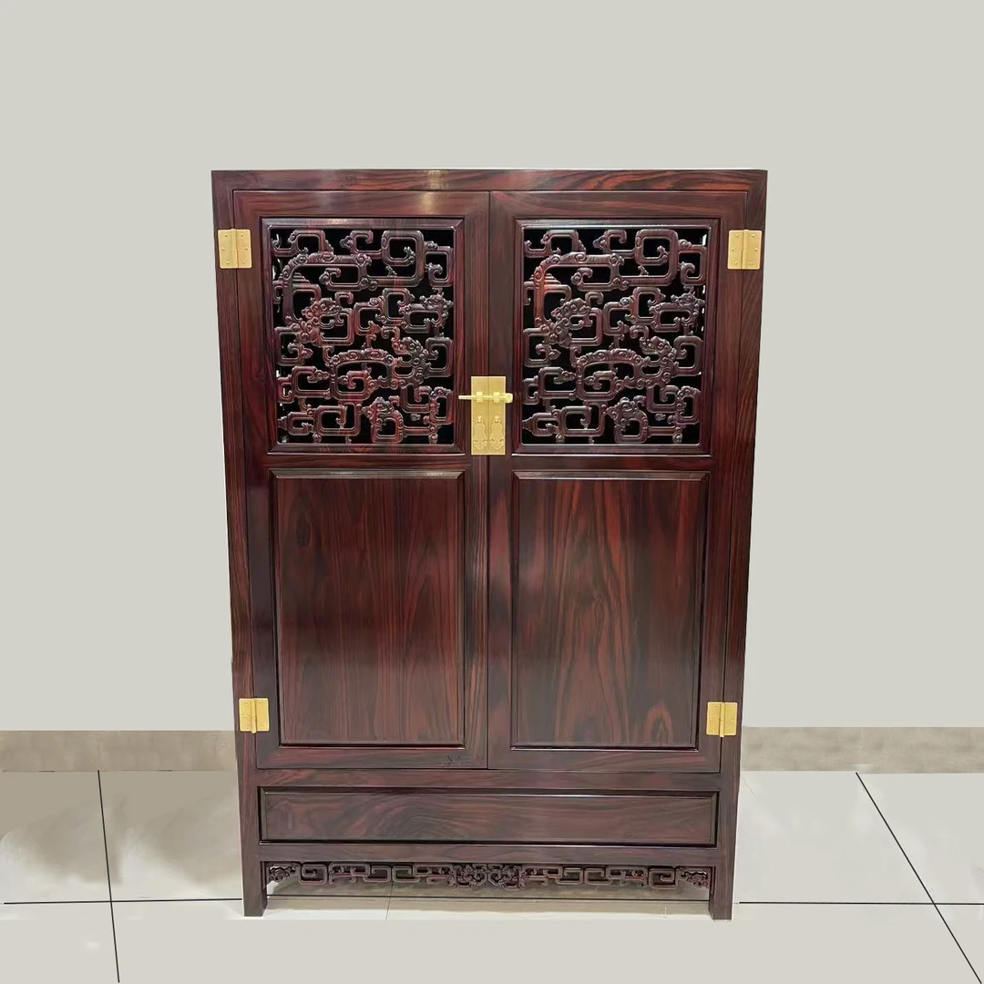印尼黑酸枝阔叶黄檀中式古典家具家用客厅储物收纳柜带暗格小柜