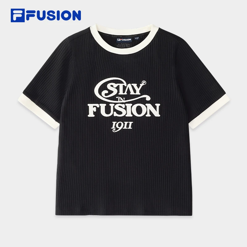 FILA斐乐正肩修身显瘦短袖T恤女款夏季运动休闲半截袖T11W517101F