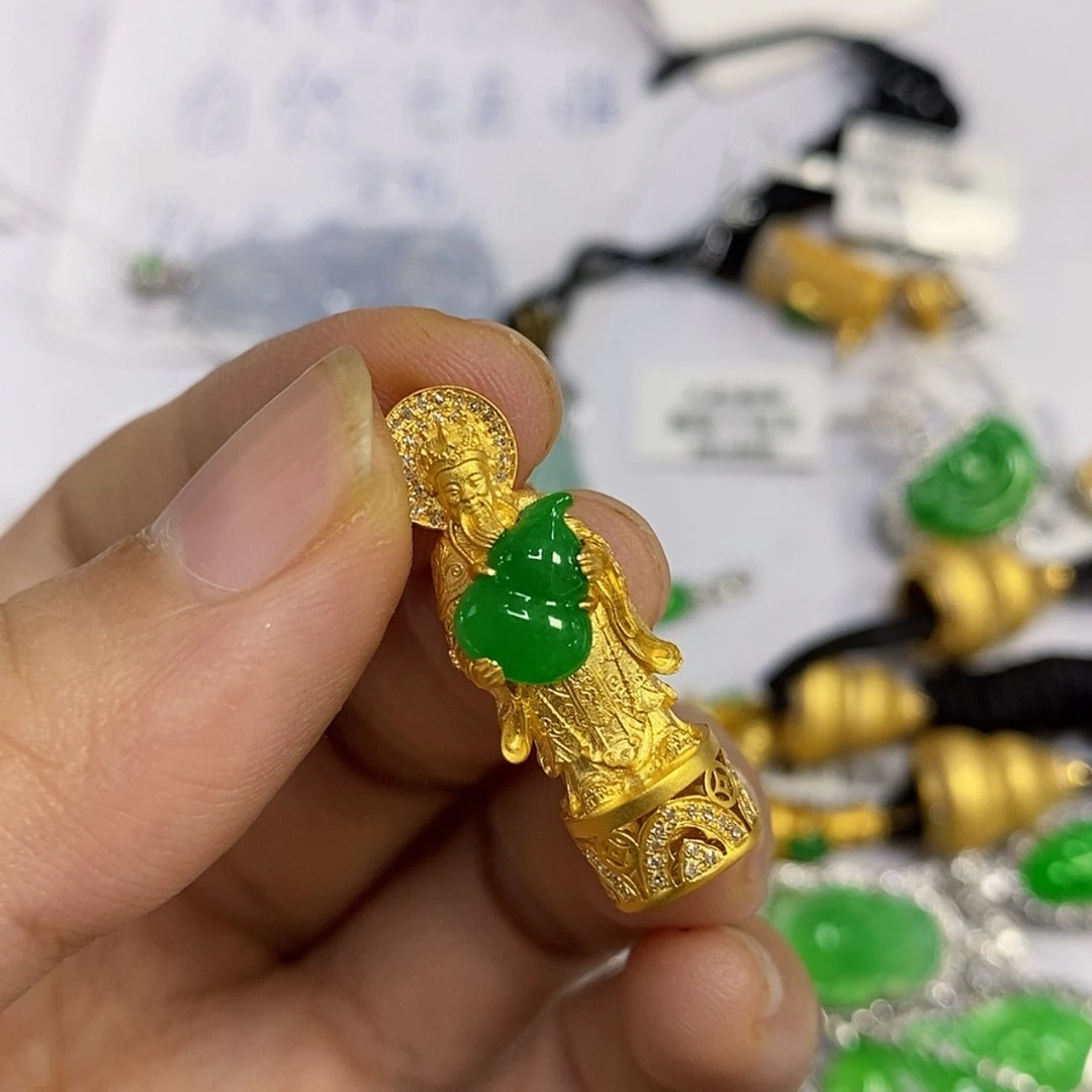 【闪购商品】18K金镶嵌戒指翡翠H***s吊坠