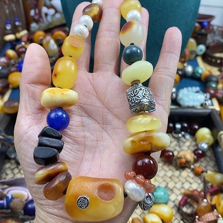 未镶嵌项链蜜蜡项链