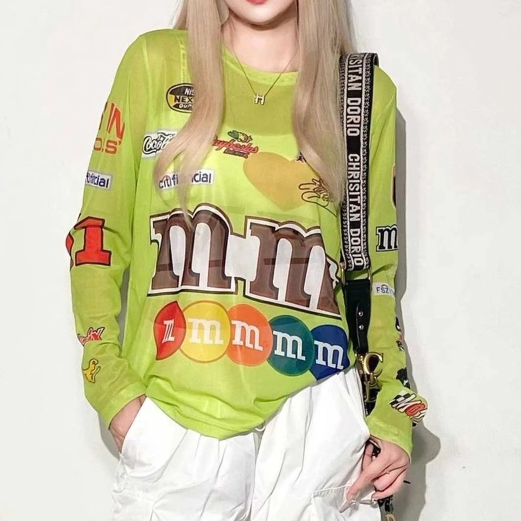 网纱长袖t恤女显瘦减龄时髦上衣气质夏季薄款初秋罩衫打底防晒衫