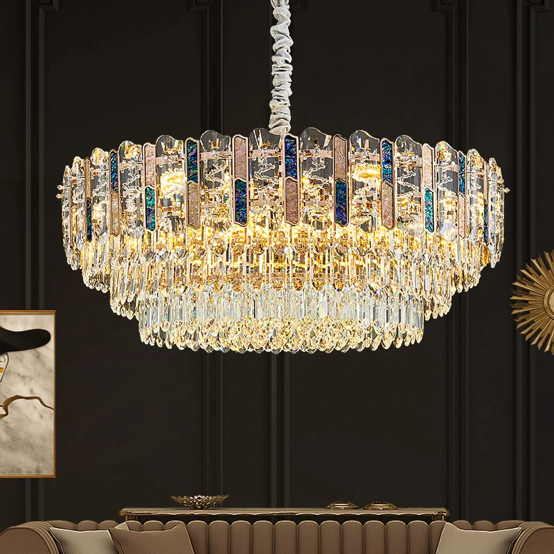 2025年新款进口K9水晶贝壳元素水晶吊灯客厅吊灯餐厅吊灯卧室吊灯