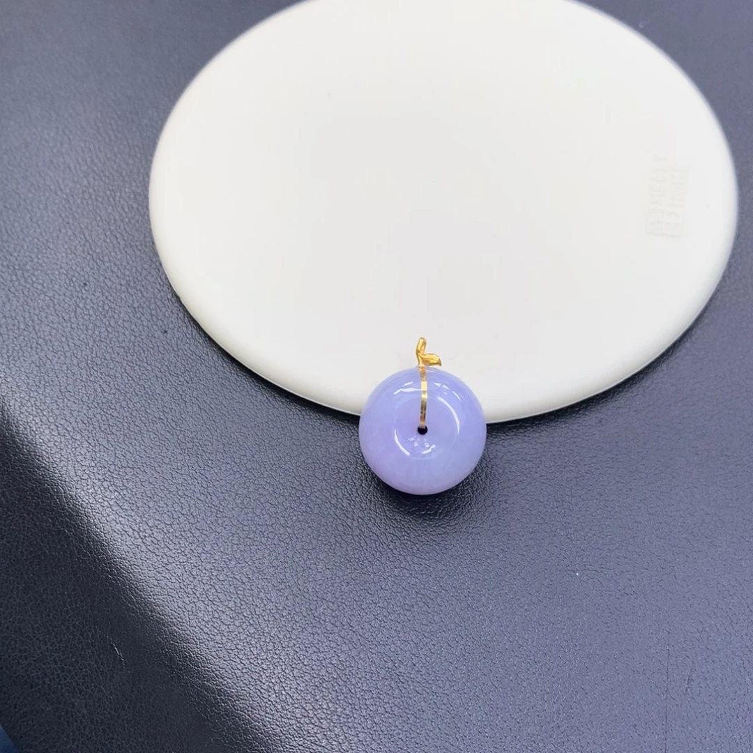 翡翠18K金镶嵌颈饰48小时鉴赏期退货不扣服务费