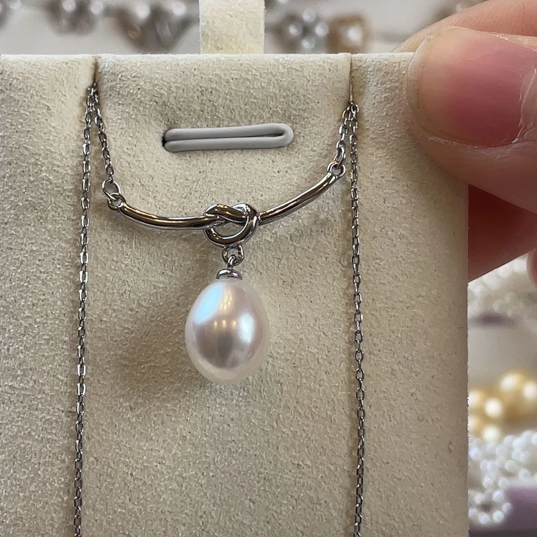 淡水珍珠银S925镶嵌颈饰